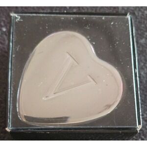 NEW Ganz Monogram "V" Tiny Black Velvet Lined Lidded Silver Heart Trinket Box
